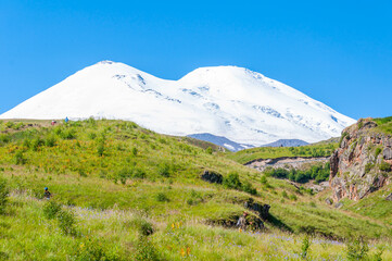 Landscape with a View of Mount Elbrus, Kabardino-Balkar Republic