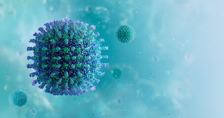 Fototapeta na wymiar Coronavirus covid-19 Delta variant, 3rd wave. B.1.617.2 mutation virus cell 3D medical illustration. Indian strain of corona virus 2019-ncov sars. Mutated SARS-CoV-2 flu disease third wave pandemic