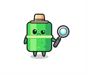 the mascot of cute bamboo as a detective