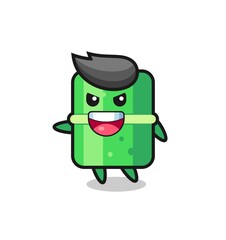 bamboo cartoon with very excited pose