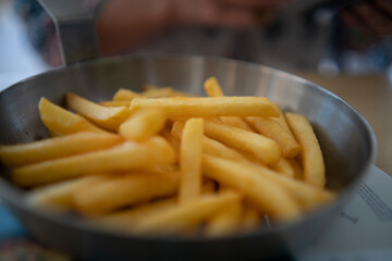 french fries in a pan
