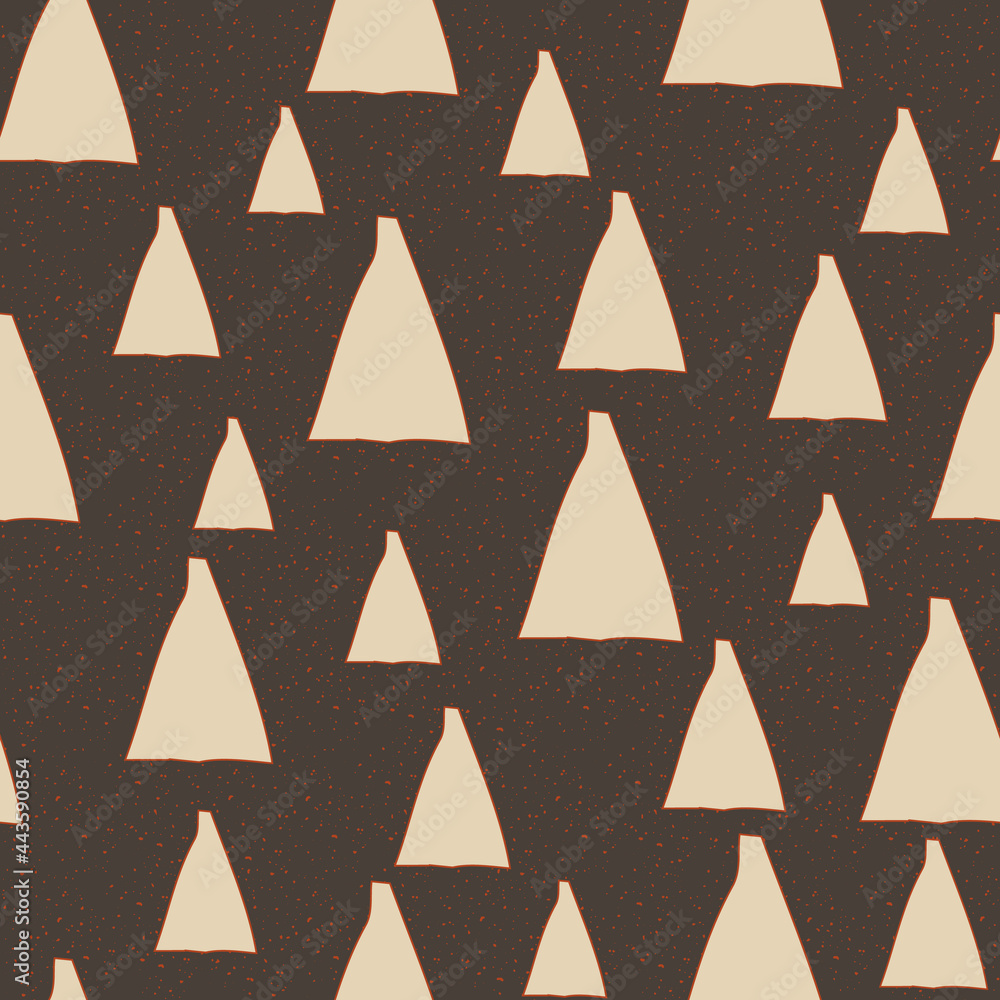 Poster retro colored fantasy triangles vector seamless repeat pattern print background