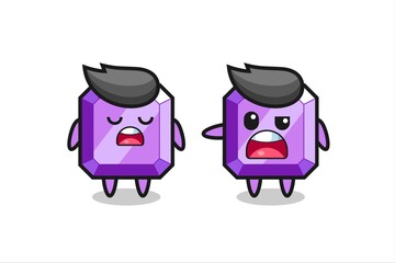 illustration of the argue between two cute purple gemstone characters