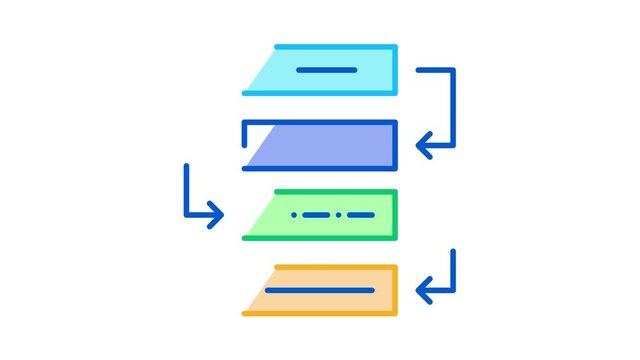 Process Plan Icon Animation. color Process Plan animated icon on white background