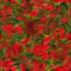 Seamless faux digital painted floral pattern print. High quality illustration. Procedural painting with realistic brush strokes in impressionistic style. Abstract art for surface design and print.