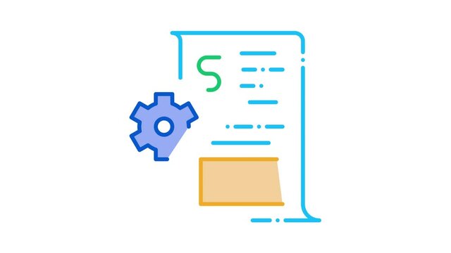 Job Contract Icon Animation. color Job Contract animated icon on white background