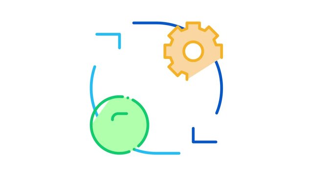 Gear Change Money Icon Animation. color Gear Change Money animated icon on white background