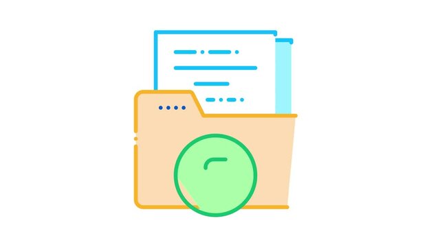 Finance Files Icon Animation. color Finance Files animated icon on white background