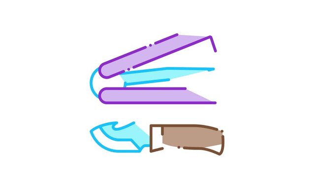 All Purpose Knife Icon Animation. color All Purpose Knife animated icon on white background