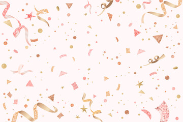 Cute festive ribbons new year celebration pink background