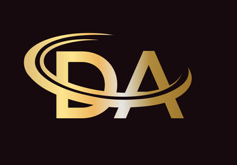 Initial DA logo. DA letter logo design vector template - obrazy, fototapety, plakaty
