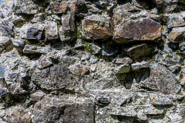 Gray stone wall background, close-up