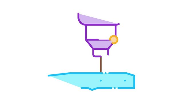 Knife Production Icon Animation. color Knife Production animated icon on white background