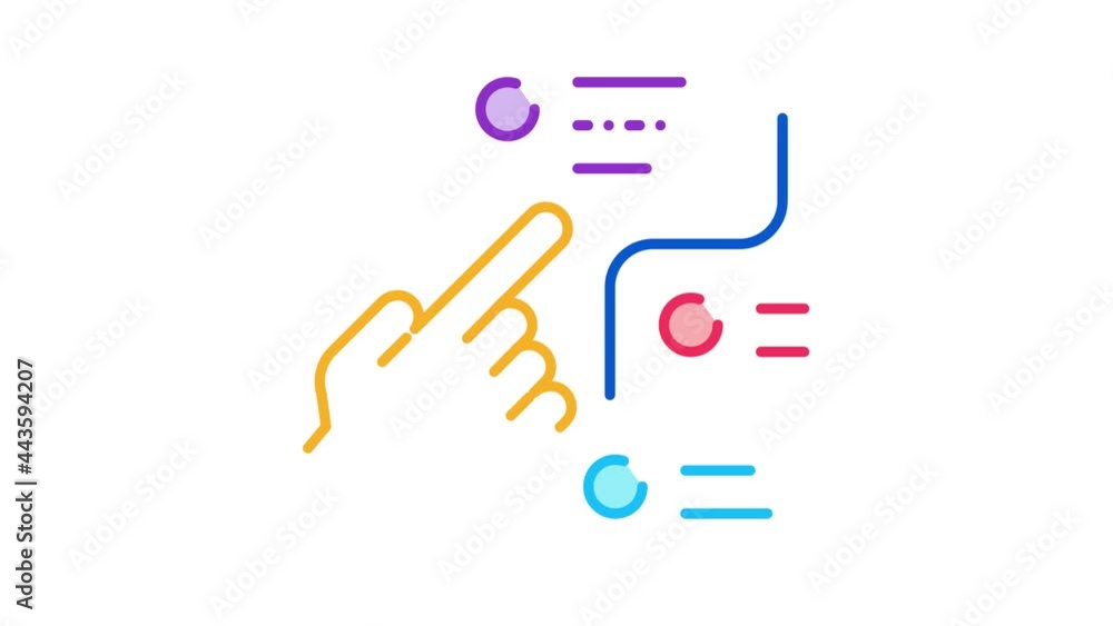 Poster strategy way icon animation. color strategy way animated icon on white background