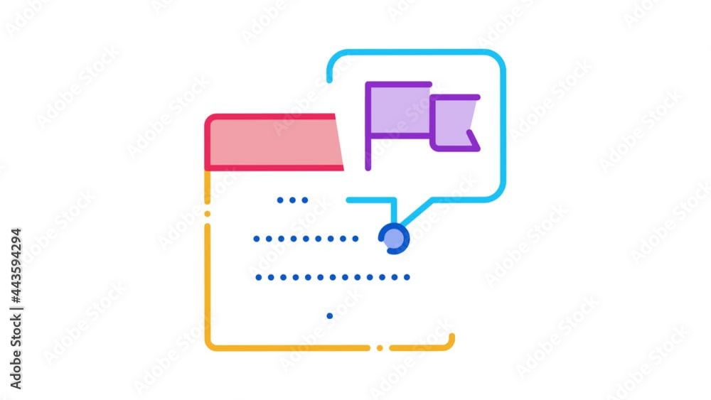 Poster calendar date icon animation. color calendar date animated icon on white background