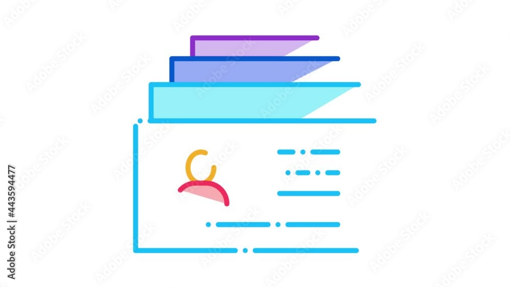 Poster customer database icon animation. color customer database animated icon on white background