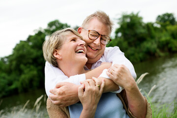 Mature couple hopelessly in love