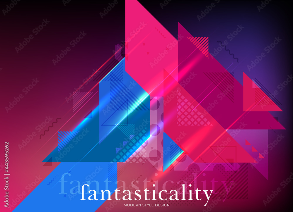 Aufkleber flat vector. minimal geometric background. dynamic shapes composition. eps10 vector.