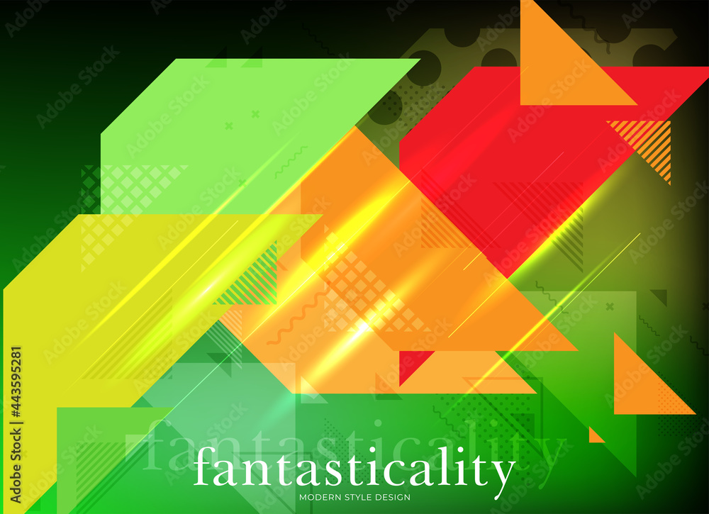 Aufkleber flat vector. minimal geometric background. dynamic shapes composition. eps10 vector.