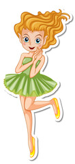 Cute fairy cartoon character sticker