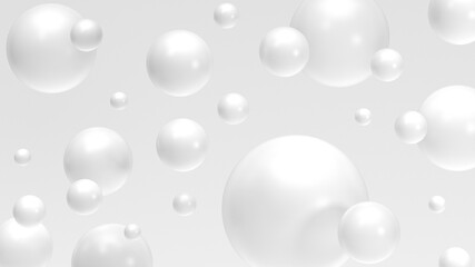 Abstract minimalistic background with white spheres. 3d rendering