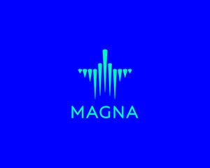Abstract airy lines icon logo. Creative aircraft, wings, star emblem vector logotype in minimalistic style.