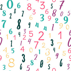 Numbers, education, school concept. Seamless vector EPS 10 pattern. Flat style
