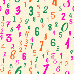 Numbers, education, school concept. Seamless vector EPS 10 pattern. Flat style
