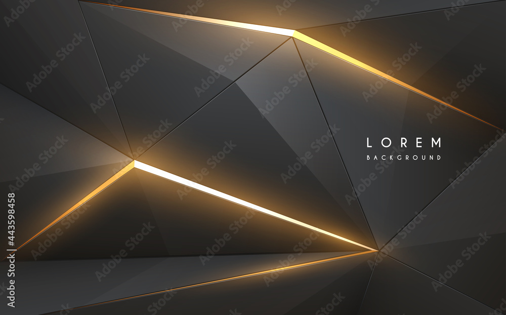 Canvas Prints abstract grey geometric background with golden light elements