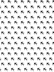 Swallow pattern on white background, black and white swallow seamless pattern 