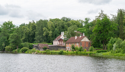 Obraz premium village on the river