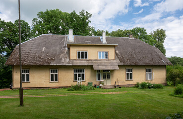 Fototapeta na wymiar estonian traditional wooden building