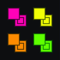 Background four color glowing neon vector icon