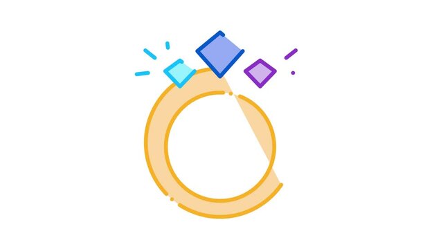 Magic Ring Icon Animation. color Magic Ring animated icon on white background