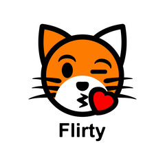 Vector Set Design Emoticon Reaction Face Cat