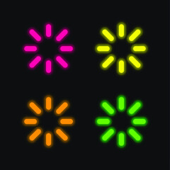 Birghtness four color glowing neon vector icon
