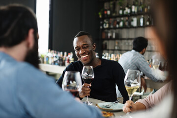 People having meal together in a restaurant