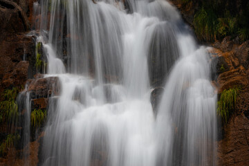Fototapeta na wymiar Long exposure close-up image of a waterfall in Geres National Park, Portugal