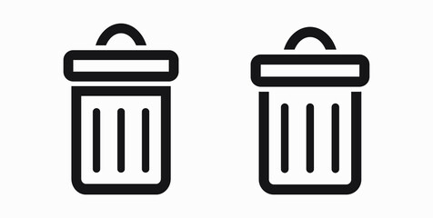 Trash can icon. Delete files. Waste recycling. Vector icon.
