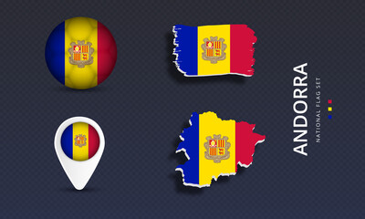 Andorra National country flag set vector
