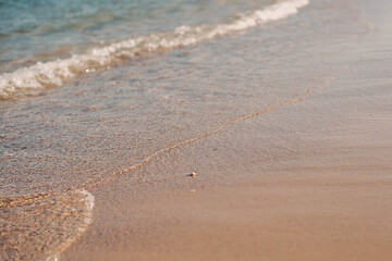 Ocean shore. Sand and waves