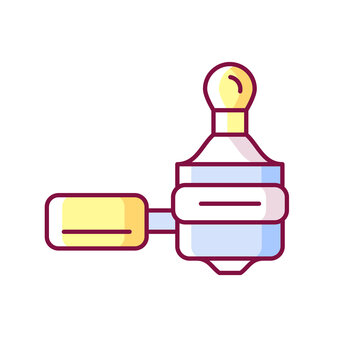recommend clip art: Coffee tamper and portafilter RGB color icon. Preparing espresso. Professional equipment for cafe. Making drink. Isolated vector illustration. Barista accessories simple filled line drawing
