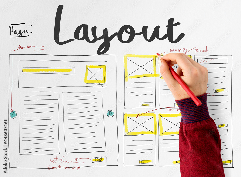 Poster drafting a website layout