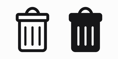 Trash can icon. Delete files. Waste recycling. Vector icon.
