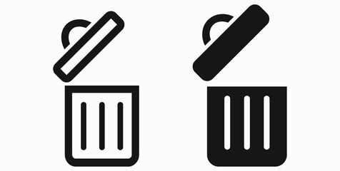 Trash can icon. Delete files. Waste recycling. Vector icon.