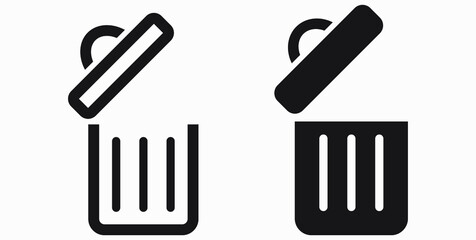 Trash can icon. Delete files. Waste recycling. Vector icon.