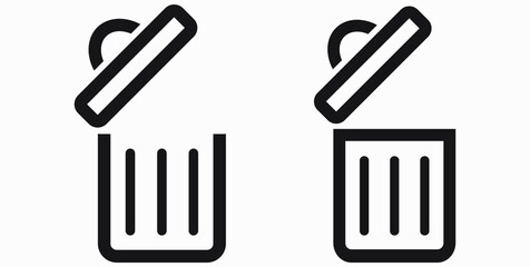 Trash can icon. Delete files. Waste recycling. Vector icon.