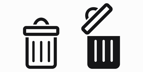 Trash can icon. Delete files. Waste recycling. Vector icon.