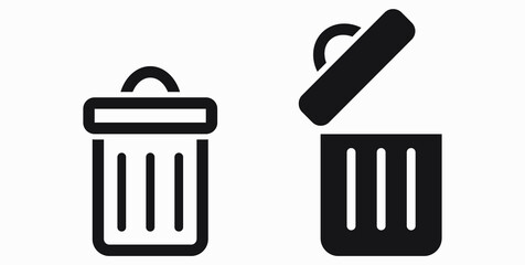 Trash can icon. Delete files. Waste recycling. Vector icon.