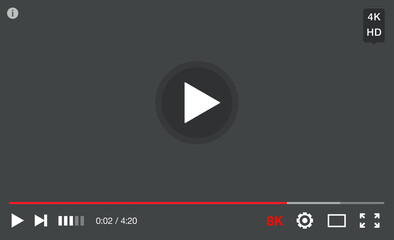 Web Video Player. High Resolutions Streaming Service. Vector illustration.